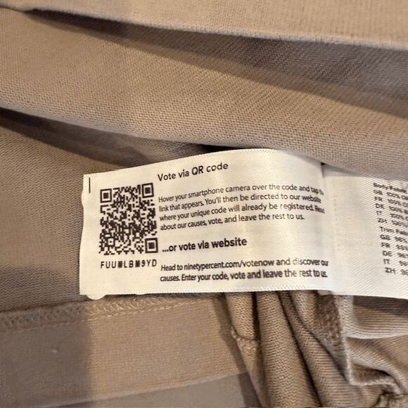 NEW! NINETY PERCENT Organic Cotton Crop Crew Button Neck Top Pebble OverSized XS - Picture 9 of 14